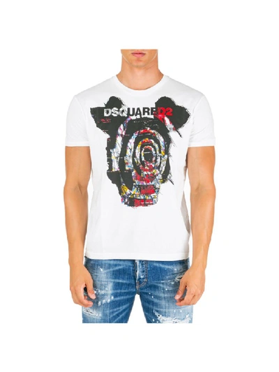 Dsquared2 Psychedelic Bros T-shirt In Bianco