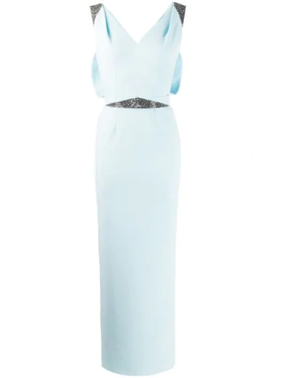 Safiyaa London Lennon Embellished Dress In Blue