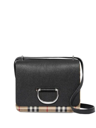 Burberry The Small Leather And Vintage Check D In Schwarz