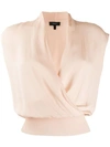 Theory Sleeveless Draped Top In Shell Pink