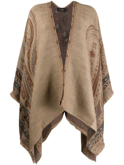 Etro Paisley Draped Cardi-coat In Neutrals