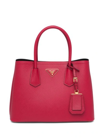 Prada Double Small Bag In Red