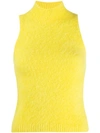 Versace Sleeveless Knitted Top In A1020 Giallo