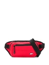 Msgm Logo Patch Belt Bag In Red