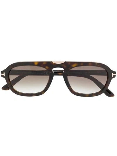 Tom Ford Sebastian Square-frame Sunglasses In 棕色 | ModeSens