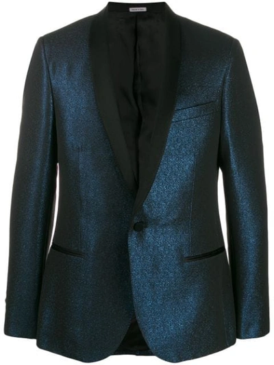 Lanvin Metallic-effect Blazer Jacket In 20 Blue