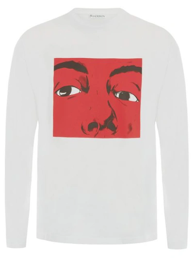 Jw Anderson Graphic Print Long-sleeved T-shirt In White