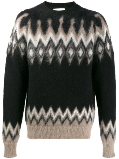 Laneus Knitted Ribbed Jumper In Neutrals