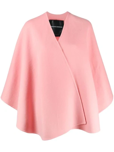 Ermanno Scervino Wide Sleeve Cape-coat In Pink