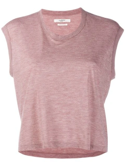 Isabel Marant Étoile Cropped Round Neck T-shirt In Pink