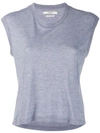 Isabel Marant Étoile Cropped Round Neck T-shirt In Blue