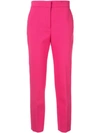 Msgm High-waisted Tailored Trousers In Pink