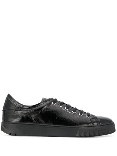 Ferragamo Lace-up Trainers In Black