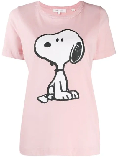 Chinti & Parker Snoopy Print T-shirt In Pink