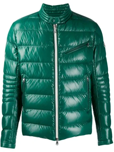 Moncler Glossy Padded Jacket In 84h Green