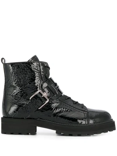 Tod's Combat Boots In Black