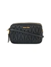 Miu Miu Matelassé Crossbody Bag - Black