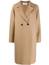 Harris Wharf London Double-breasted Buttoned Coat In Neutrals