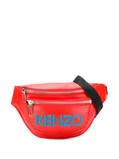 Kenzo Stitched Logo Belt Bag In Red