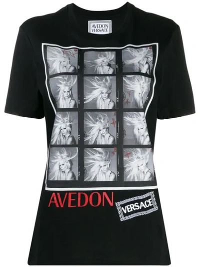 Versace Richard Avedon Test Print T-shirt In Black
