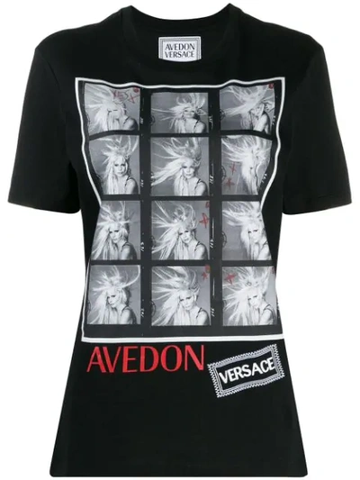 Versace Richard Avedon Test Print T-shirt In Black | ModeSens Versace Richard Avedon Test Print T-shirt In Black | ModeSens