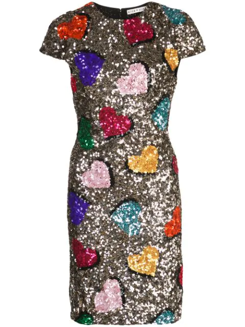 alice and olivia silver sequin dress