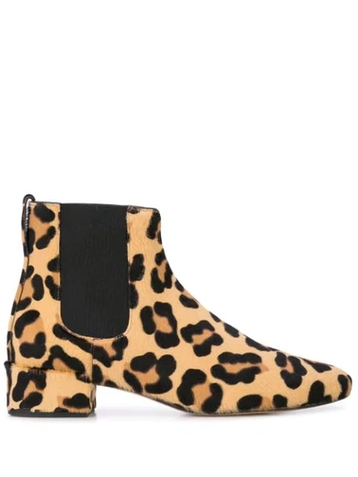 Francesco Russo Leopard Print Boots In Brown