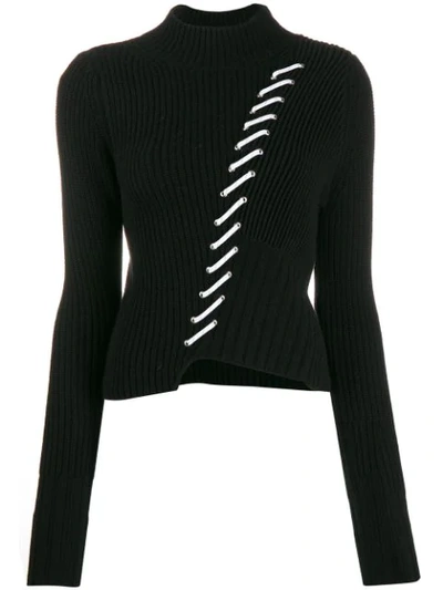 Zoë Jordan Ribbed Knit Sweater In Black