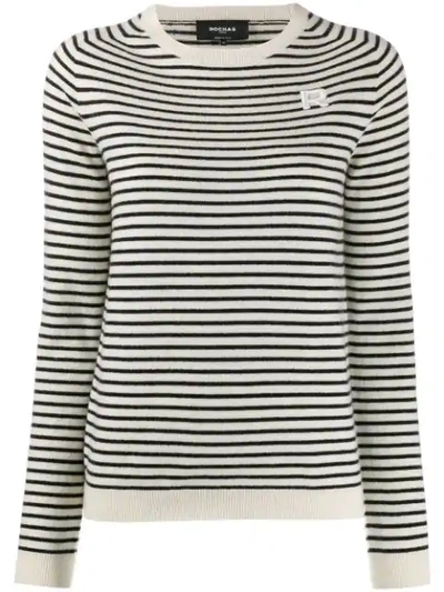 Rochas Striped Jumper In 105 Natural