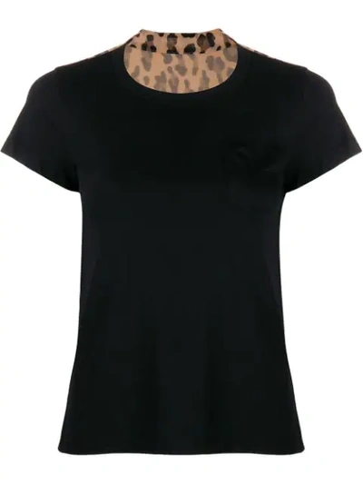 Sacai Pleated Back T-shirt In Black
