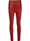 Sprwmn High Waisted Leggings In Red