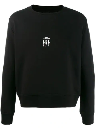Neil Barrett Crew Neck Logo Sweater In Black