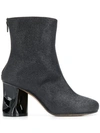 Maison Margiela Trompe-l'oeil Calfskin Boots In Black