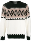 Laneus Patterned Detail Sweater In Black