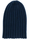 Laneus Ribbed Knit Hat In 30 Blue