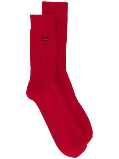 Alyx Embroidered Socks In Red