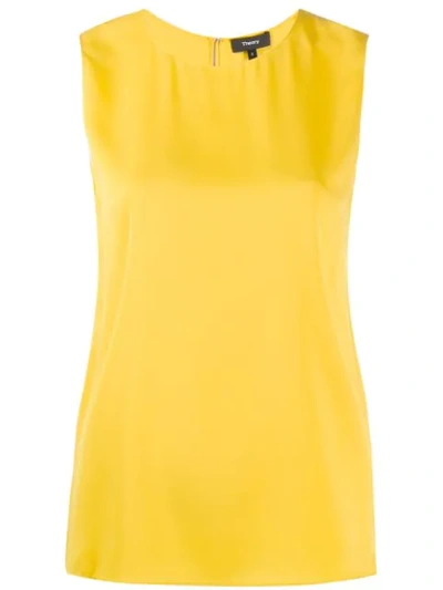 Theory Plain Tank Top In K3j Mustard