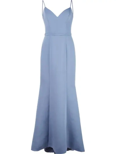 Amsale Fishtail Hem Gown In Dusk