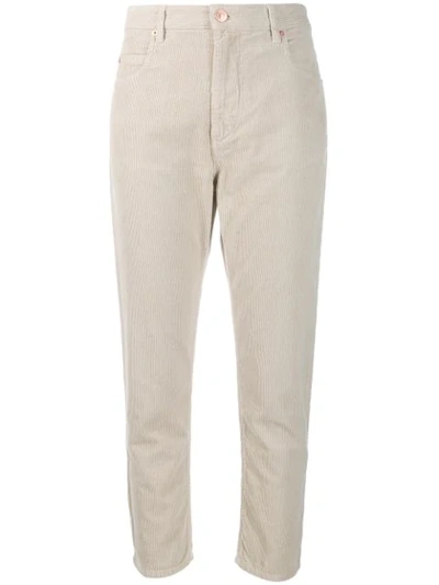 Isabel Marant Étoile Cropped Slim Fit Jeans In Neutrals