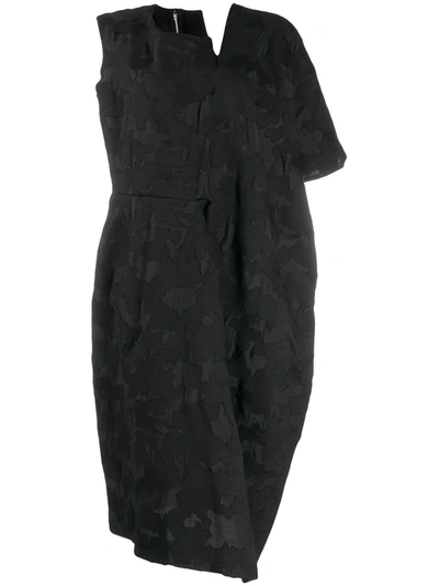 Comme Des Garçons Asymmetric Midi Dress In Black