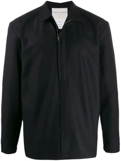 Stephan Schneider Front Zipped Shirt Jacket In Black