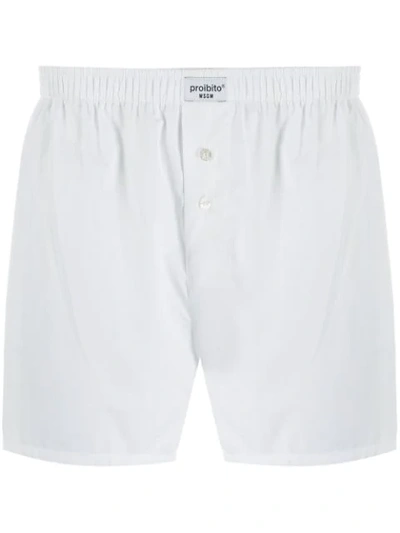 Msgm Logo Patch Boxers In White