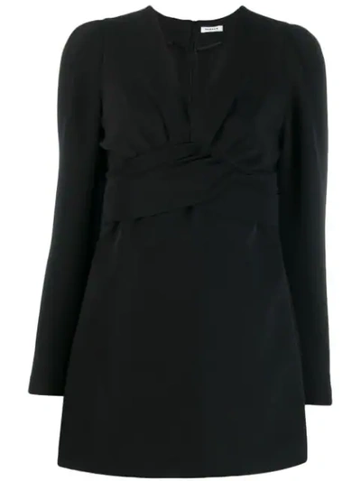P.a.r.o.s.h V-neck Mini Dress In Black