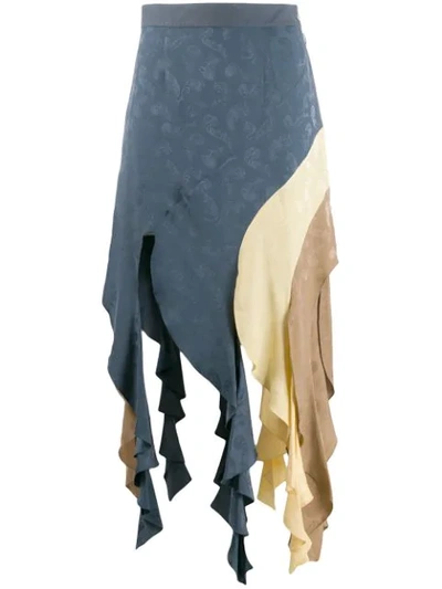 Loewe Asymmetric Curl Skirt In Blue