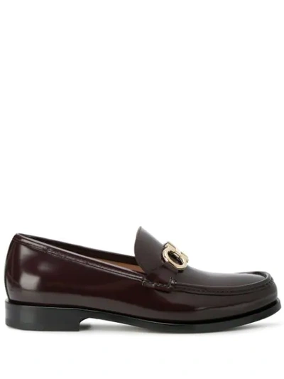 Ferragamo Gancini Bit Loafers In Brown