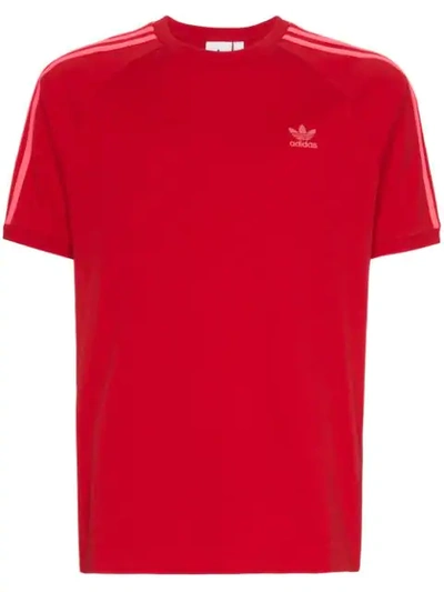 Adidas Originals Adidas 3-stripe Cotton T-shirt In Red