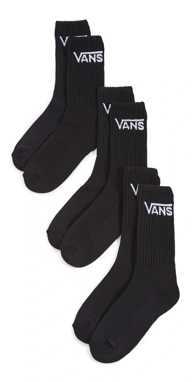 Vans Classic 3 Pack Socks In Black