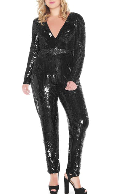 glitter long sleeve jumpsuit