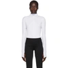 Helmut Lang Highneck Cotton Rib-knit Top In White