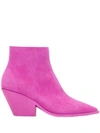 Casadei Angled Heel Boots In Pink